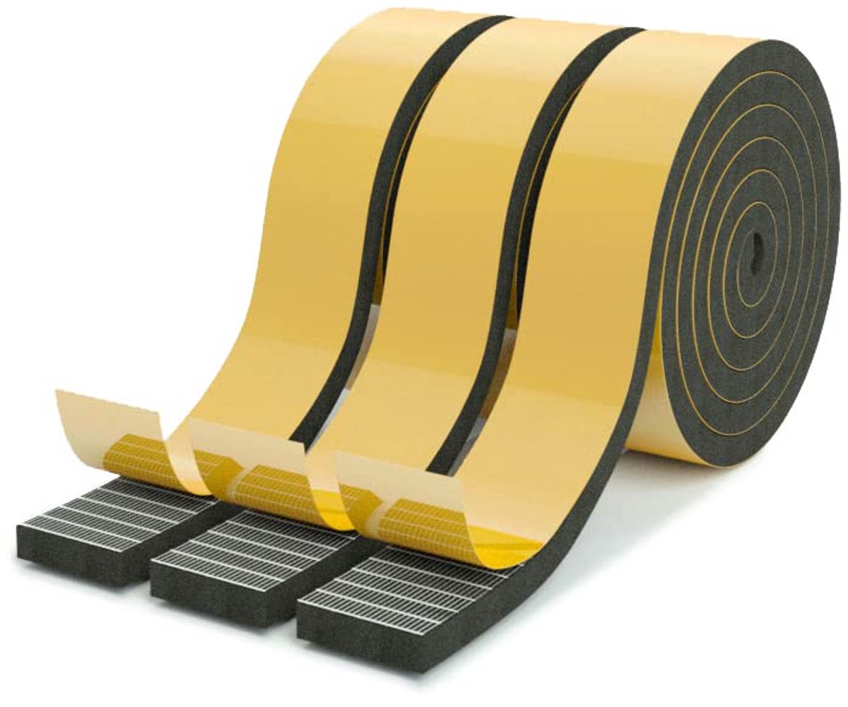 zelfklevend voor deuren en ramen - deurafdichting zelfklevend perfect voor oude gebouwdeuren, de huisdeur, ramen - afdichtband van schuimrubber EPDM - waterdicht (12 x 3 mm, 15 meter)