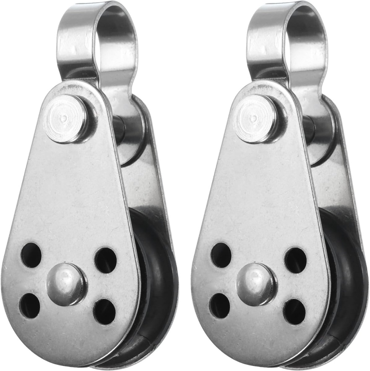 2 stuks riemschijf marine 57 mm enkele rol sleepwiel metaaldraad ophanging nylon roestvrij staal 316, rol riemschijf gangtouw