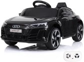 Audi e-Tron GT Full Option Elektrische Kinderauto 1 tot 4 jaar – Officieel Gelicentieerd Accuvoertuig met Lederen Zitje, Schokdempers & Bluetooth – 12V Kinderauto met Afstandsbediening, Werkende Deuren & Soft-Start – Zwart
