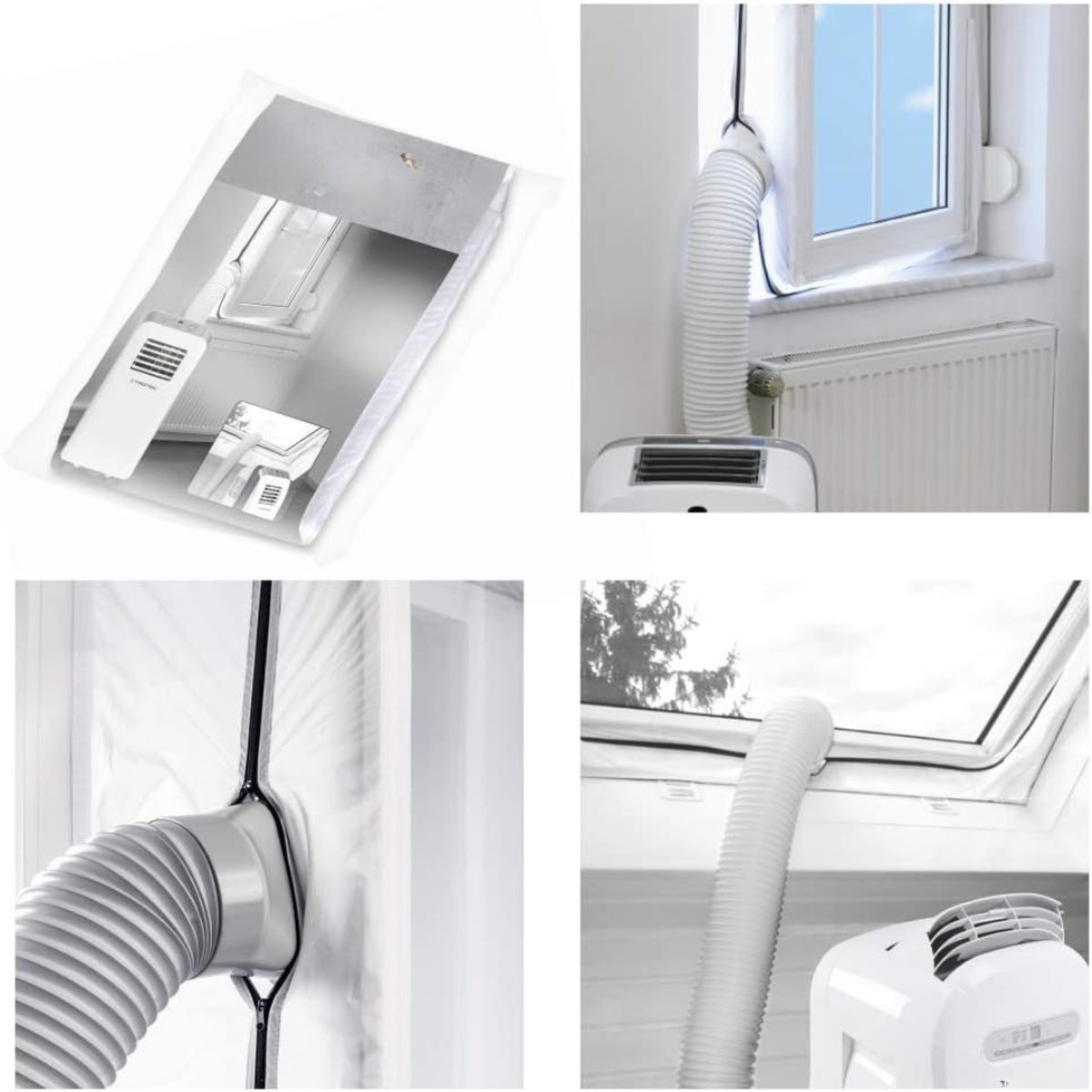 QORA® Raamafdichting Airco - Raamafdichting Mobiele Airco - Raamafdichting Airco Universeel - Wit - 45cm x 100cm x 100cm