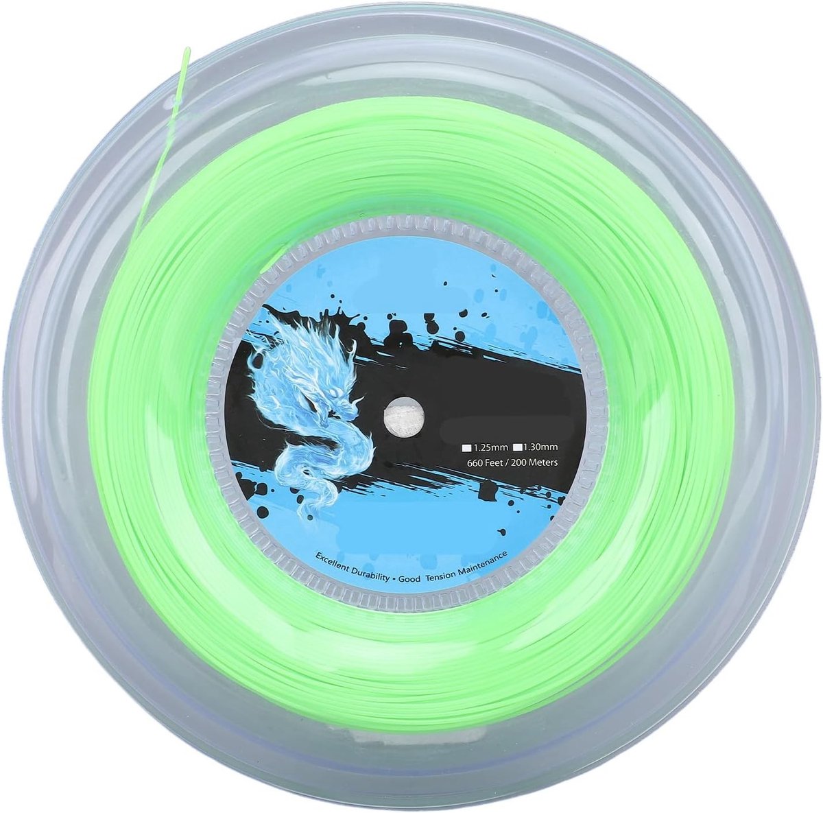 Polyester Tennis Snaren Rol, Fluorescerend Groen, Zachte Kracht, 200m Set voor Aanvallende Spelers, Duurzaam en Flexibel
