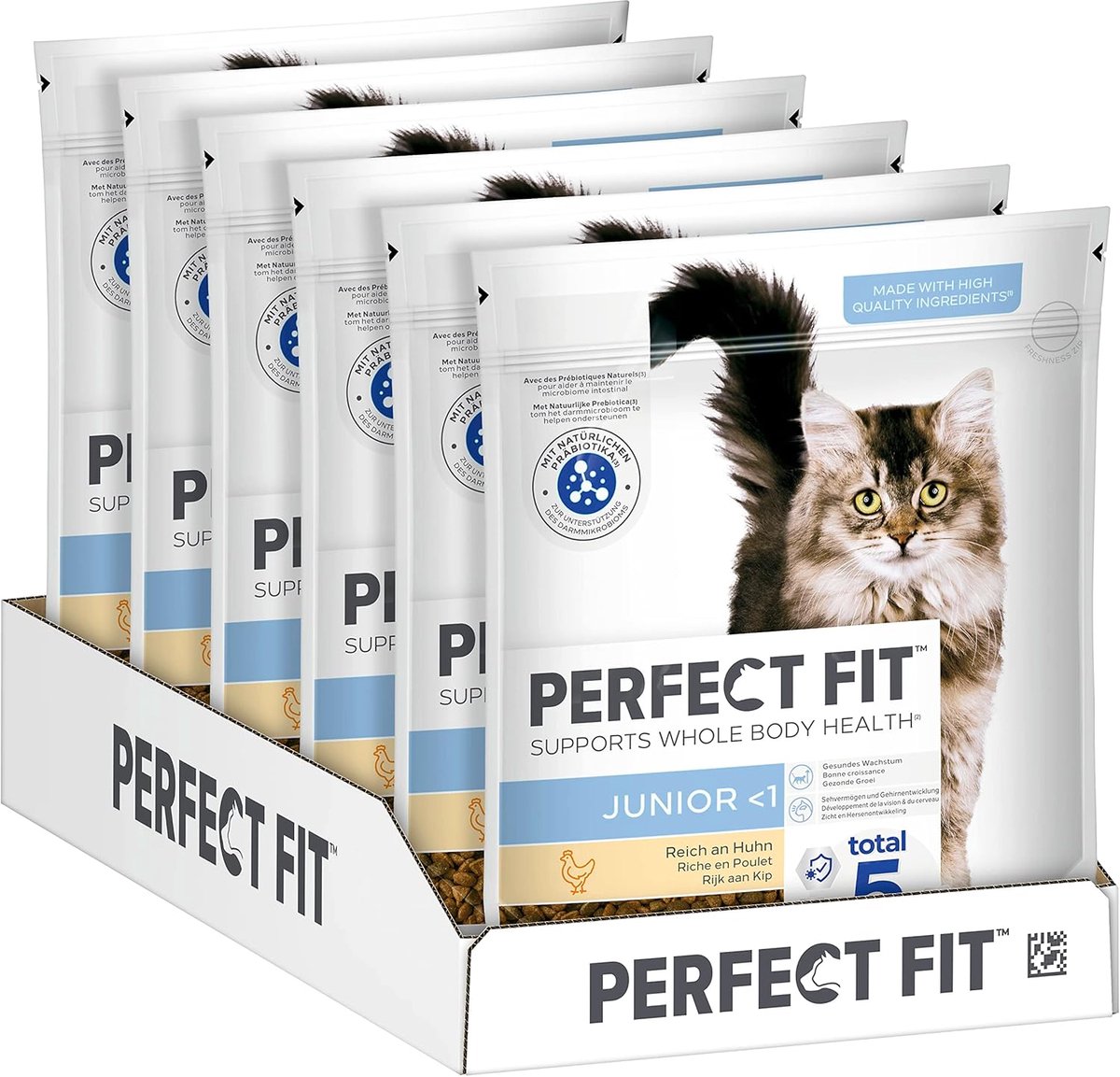 Thijox - PERFECT FIT Junior droogvoer voor jonge katten onder 1 jaar - Kip - Gezond en Voedzaam - 750g (6 zakken)