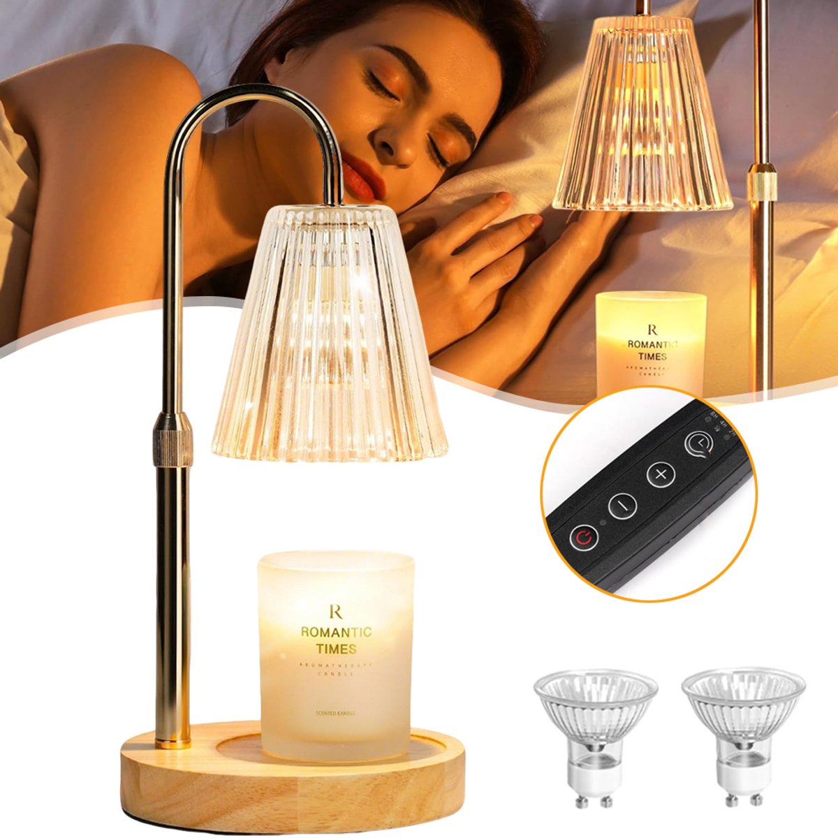 Kaarsenwarmer Met Timer En Dimmer - In Hoogte Verstelbare Kaarsenwarmer - Dimbare Kaarsverwarmingslamp - Cadeaus Voor Vrouwen Moeders En Dochters