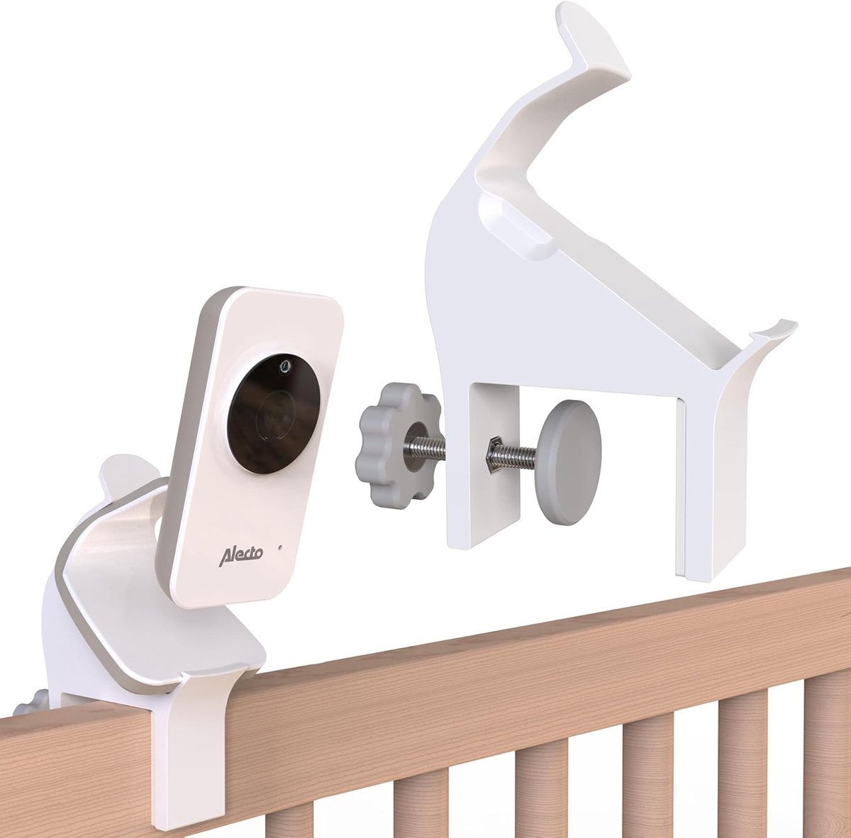 Thijox - Babyfoonhouder voor Alecto DVM-71 | Klembevestiging voor bedrand 10-42mm | Universele bevestiging | Optimale zichtbaarheid en geluidskwalitei