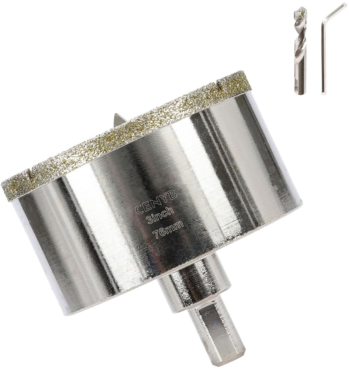 Thijox - 3 inch | 76 mm Diamantgatzaag met Middenboor voor Keramisch Glas, Marmer, Graniet, Porselein en Glasvezel - Perfect voor Tegels en Nauwkeurig