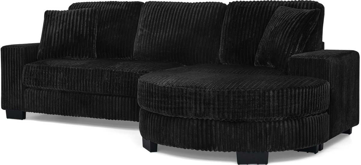 YYchan hoekbank - zwart - 256,5 x 133,5 x 89 cm