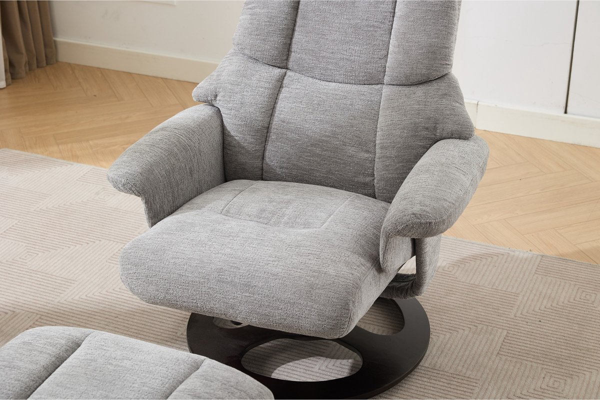 YYchan fauteuil met voetenbank - grijs - 83,5 x 81 x 111 cm