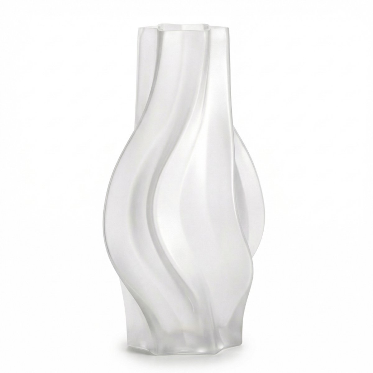 Homexclusive Vaas Swirl - Glazen Vaas - Bloemenvaas Wit