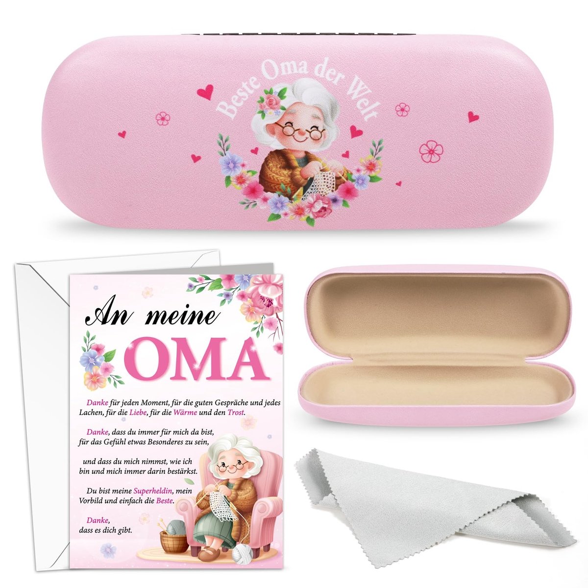 Dailygoods- Brillenkoker Cadeau voor Oma - Brillenkoker Dames - Brillenkoker Hard Case - Verjaardag - Kerstmis - One Size - Brillenetui