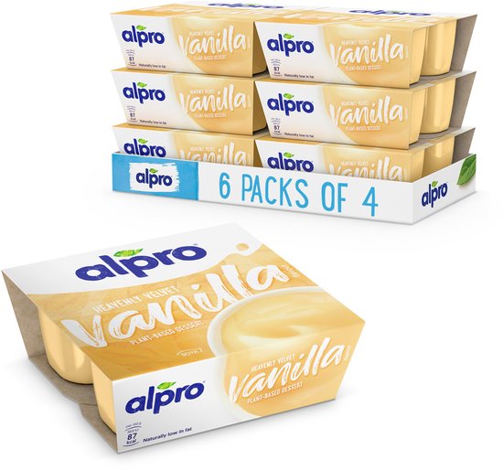 Alpro Vanille Dessert - Plantaardig & Lactosevrij - Glutenvrij - Zachte Vanillesmaak - 24 x 125g