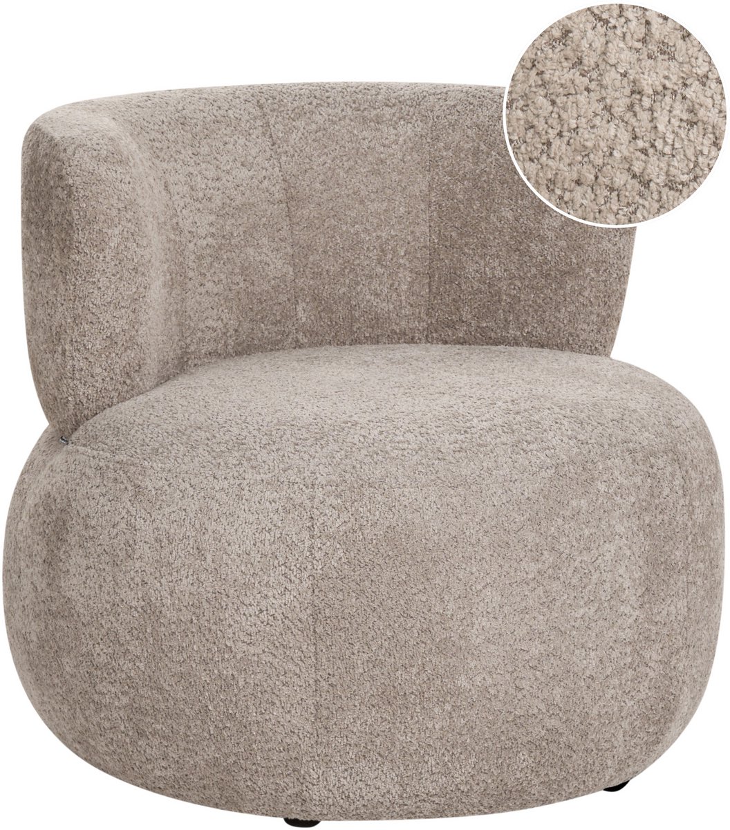 VOLDA - Fauteuil - Taupe - Chenille
