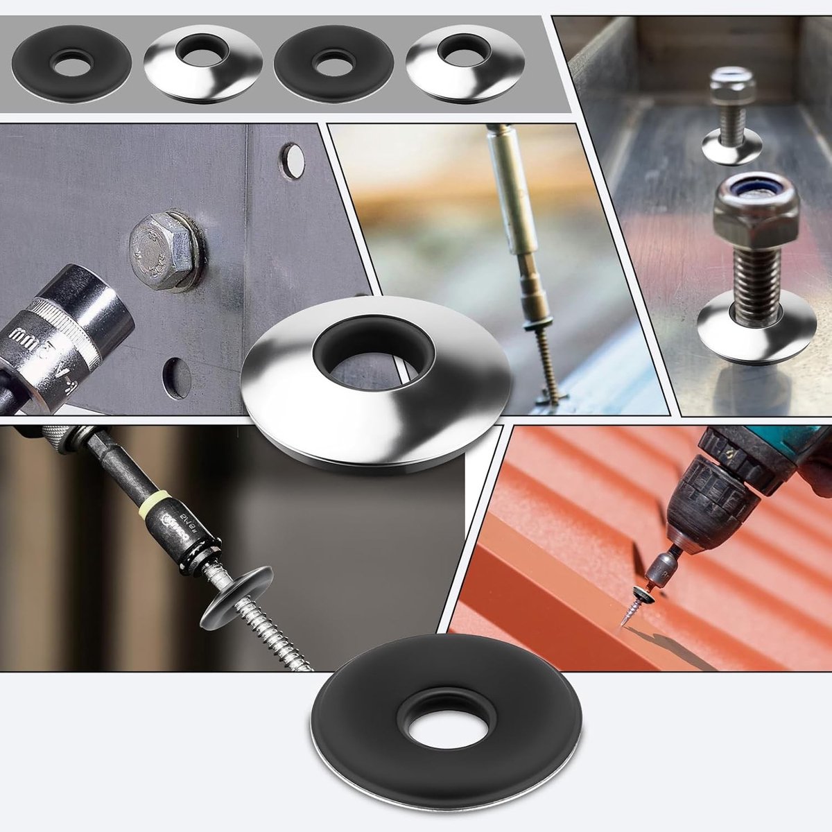 Sealingringen M8 x 32 mm - 60 Stuks EPDM Dichtingen voor Roestvrijstalen Schroeven, Ideaal voor Boorwerk en Waterdichte Toepassingen