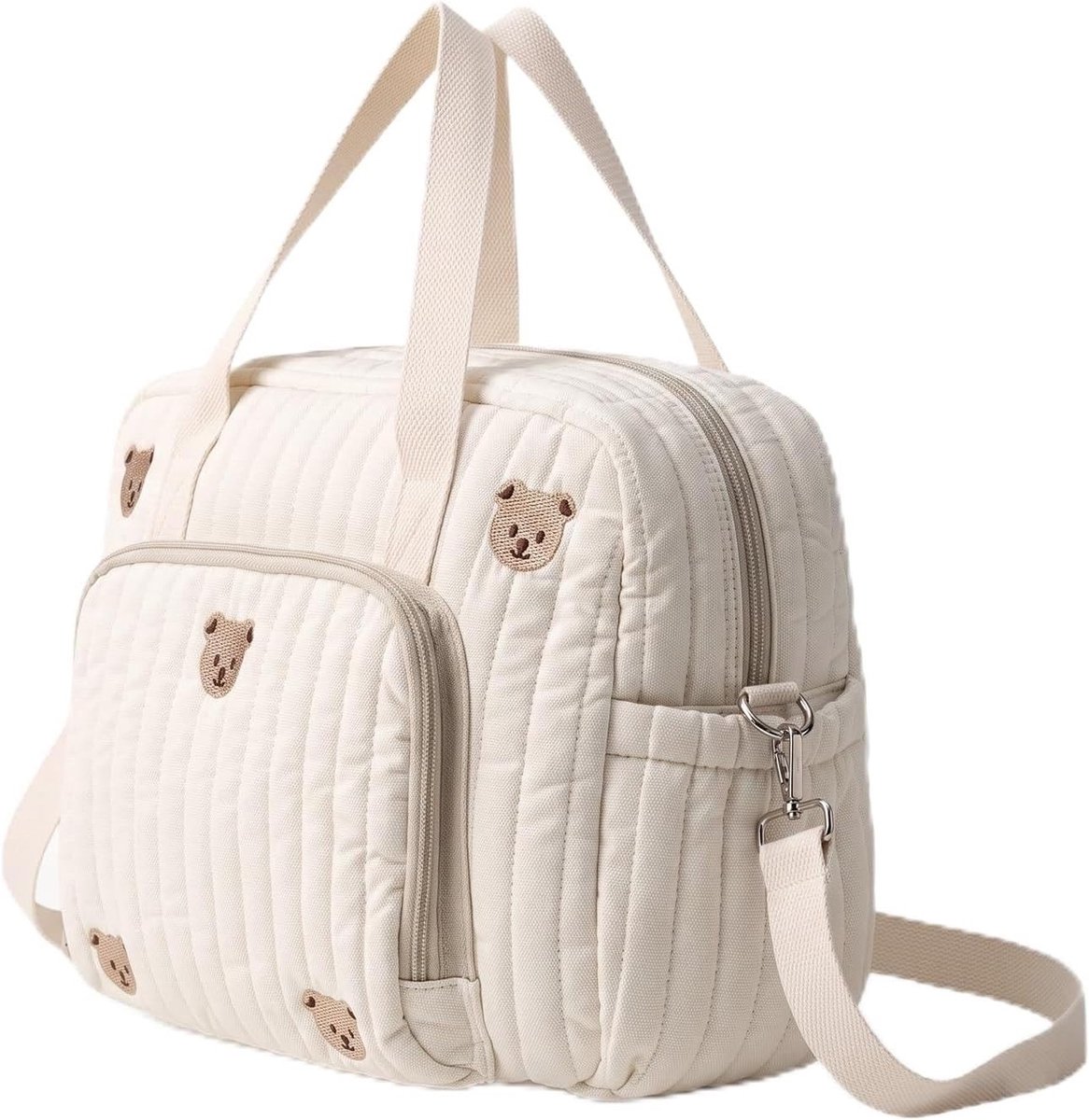 Luiertas voor pasgeborenen, grote ziekenhuistas voor mama's, handige reistas voor onderweg, perfect voor geboorte en kinderwagen, 35 × 29 × 10 cm, duurzaam katoen, multifunctionele Mommy Bag