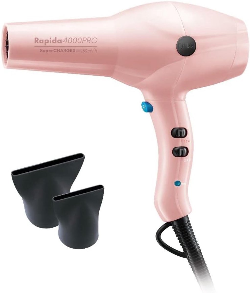 Thijox - Professionele Föhn 2200W met Ionische Conditioning, Diva Pro Styling Rapida 4000 Droger in Blush voor Snel en Verbluffend Hairstylen