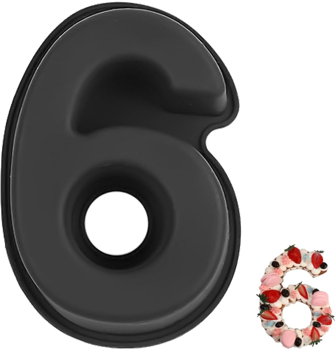 Bakvorm cijfer 6 - 25,4 cm siliconen - antiaanbaklaag - perfect voor verjaardagen - ShopVlot