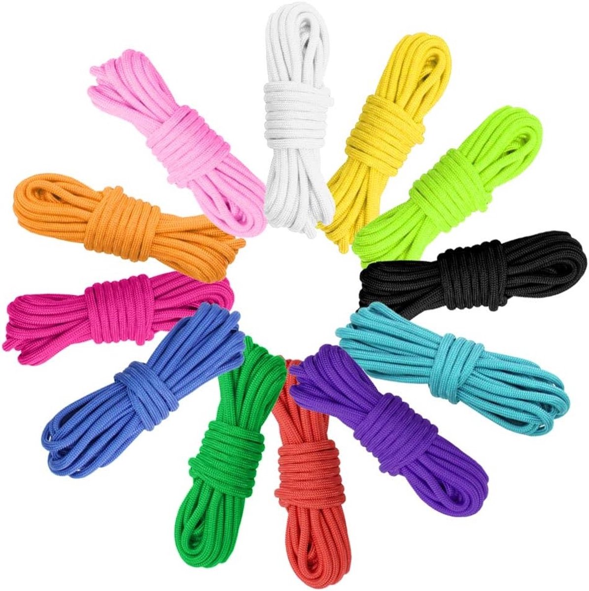 Kleurige Paracord Koorden 550 - 10 Voet Lange Touwen voor DIY Armbanden, Sleutelhangers en Buitensportactiviteiten