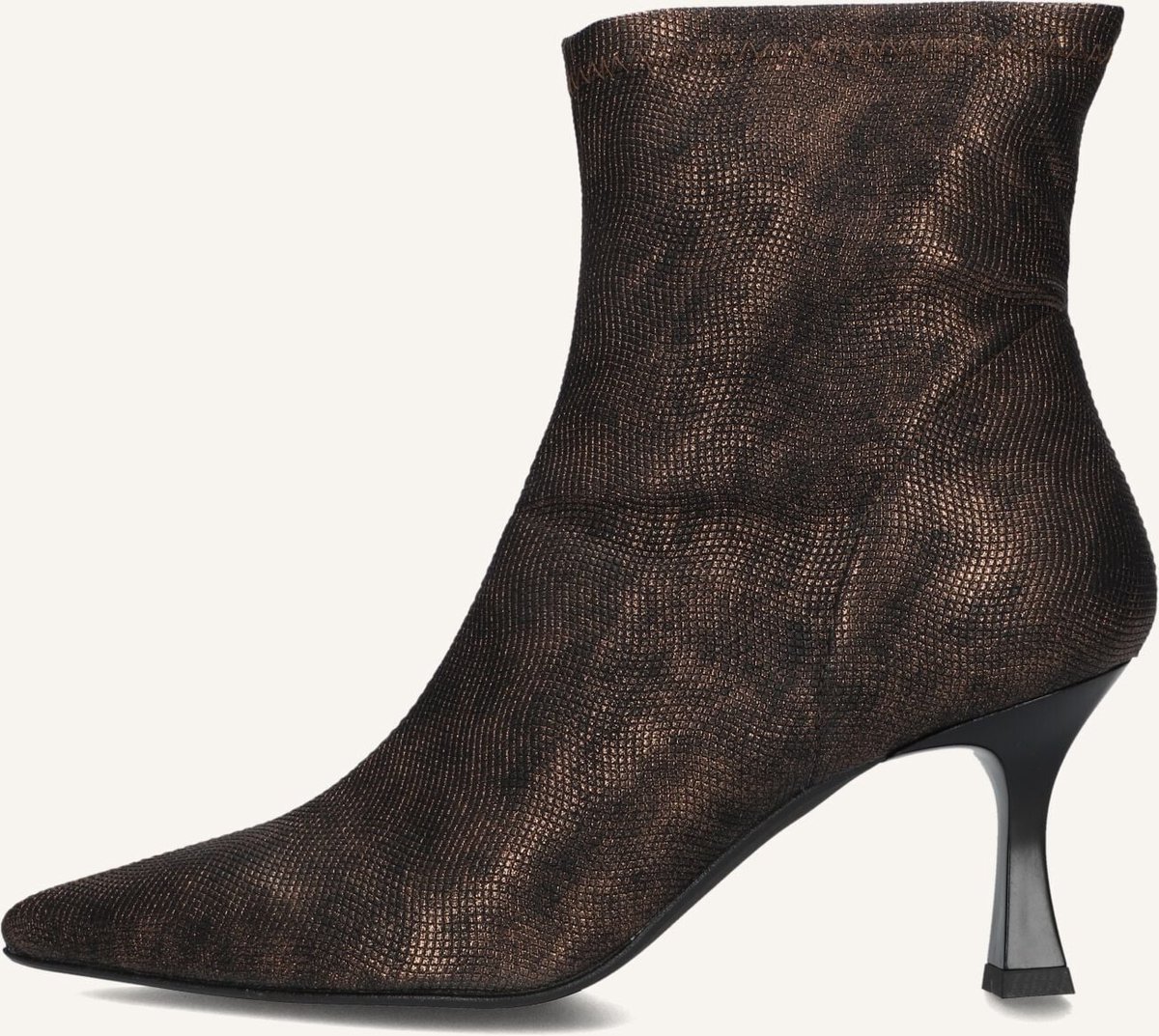 Notre-V 2478s Enkellaarsjes - Enkelboots met rits - Dames - Brons - Maat 37