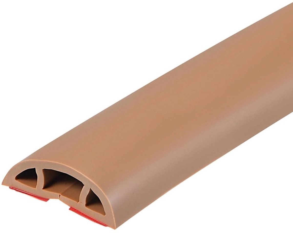 Vloerkabelafdekking 1m - Zelfklevend PVC - Lichtbruin - Bescherming voor kabels - ShopVlot