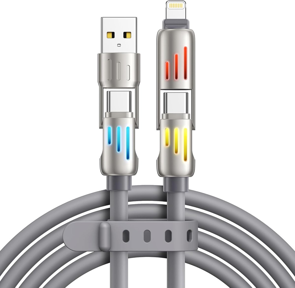 Multi-snellaadkabel 2 m - 4-in-1 - 240 W - snel opladen voor meerdere apparaten - ShopVlot