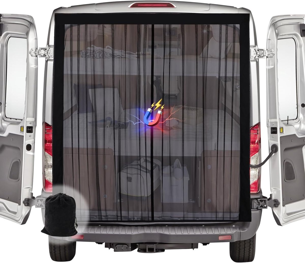 Insectenscherm met Magnetische Sluiting voor Achterdeuren van Mercedes Vito, Marco Polo en Volkswagen Transporter - Effectieve Bescherming tegen Muggen en Insecten