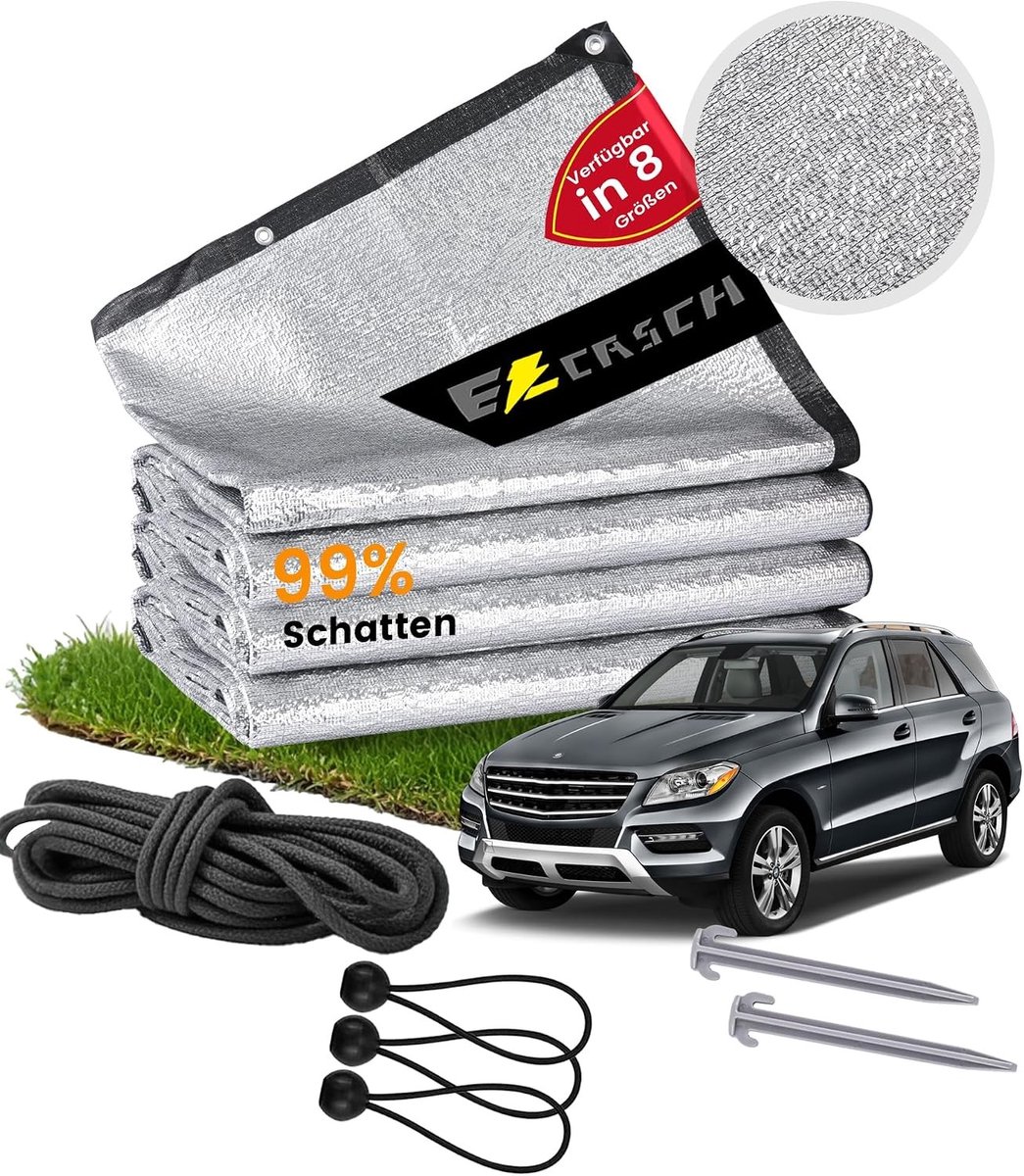 Schaduwnet 6 x 6 m, 99% UV-bescherming, hittebescherming, ideaal voor buitengebruik, dieren, en tuinactiviteiten