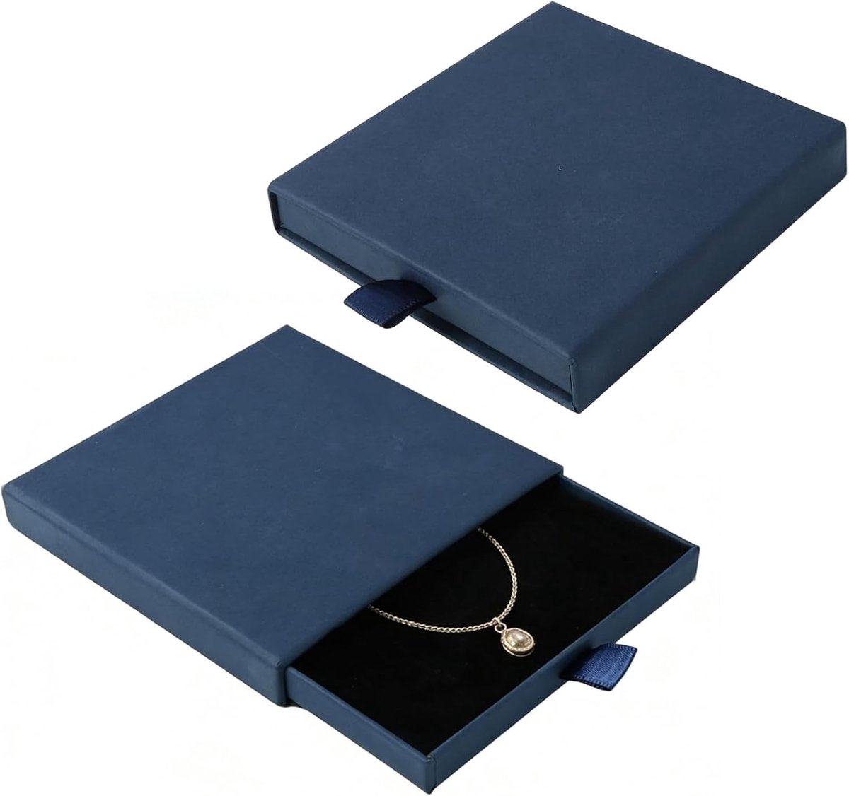 Elegante geschenkdoos voor sieraden, 9 x 9 x 1,7 cm, kartonnen verpakking voor halskettingen, oorbellen en ringen, perfect voor cadeauverpakking en presentatie