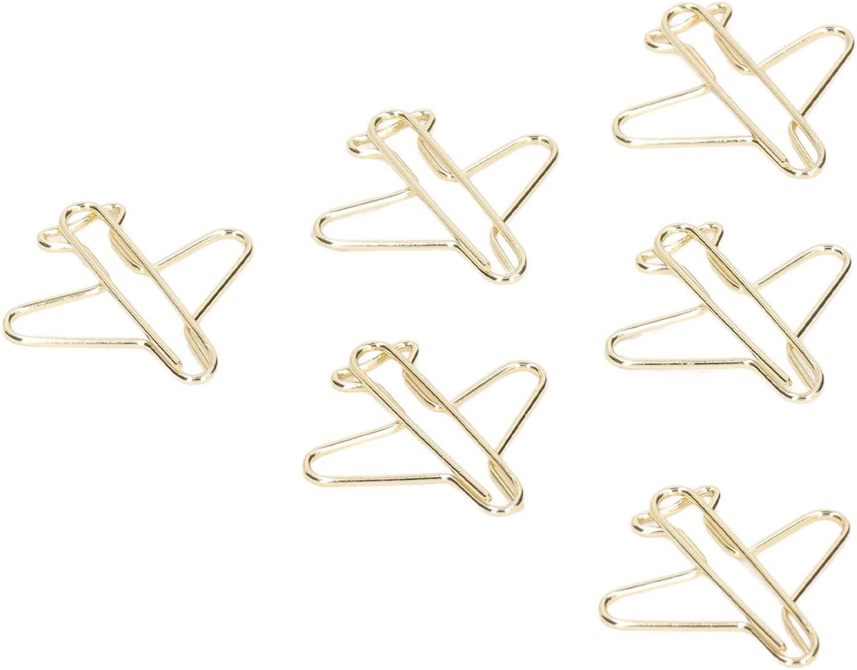 Vliegtuigvormige Papieren Clips, 100 Stuks Mini Schattige Paperclips voor Document Sorteren, Lichtgewicht en Draagbaar, Metalen Kantoorclips voor Efficiënte Organisatie en Stevige Bevestiging
