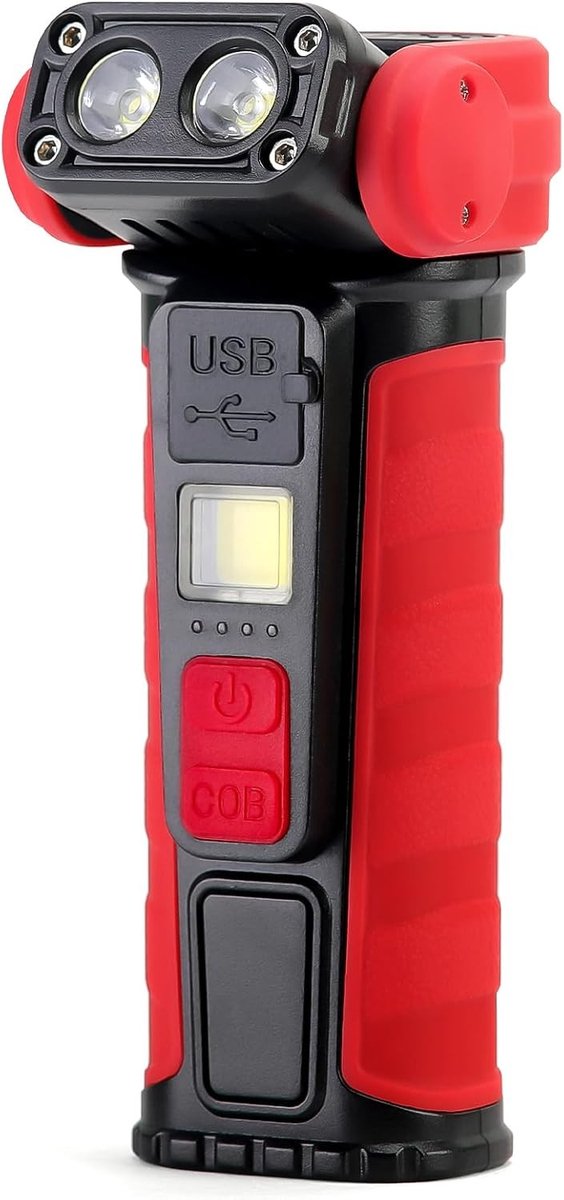 Oplaadbare LED Werklamp met Powerbank - 500LM, 360° Draaihoofd, Compact Ontwerp, Magnetische Basis en Clip voor Werkplaats, Auto, Huishouden en Kamperen