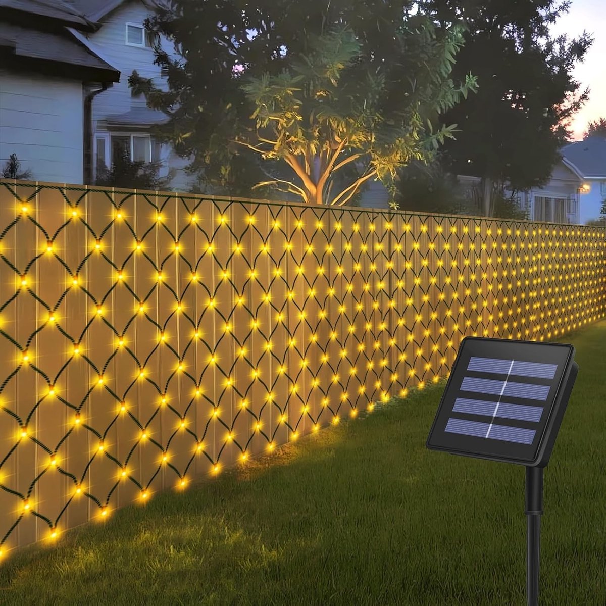 100 LED Solar Buitenverlichting Net 1.5m x 1.5m Decoratieve Verlichting voor Kerst, Bruiloften en Camping