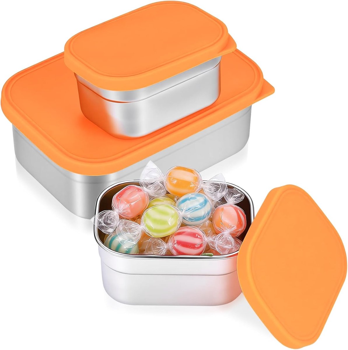 Set van 3 RVS Bento Lunchdozen met Deksel - Duurzame Voedselcontainers voor Werk, Kantoor en Kamperen - Ideaal voor Maaltijden en Sauzen