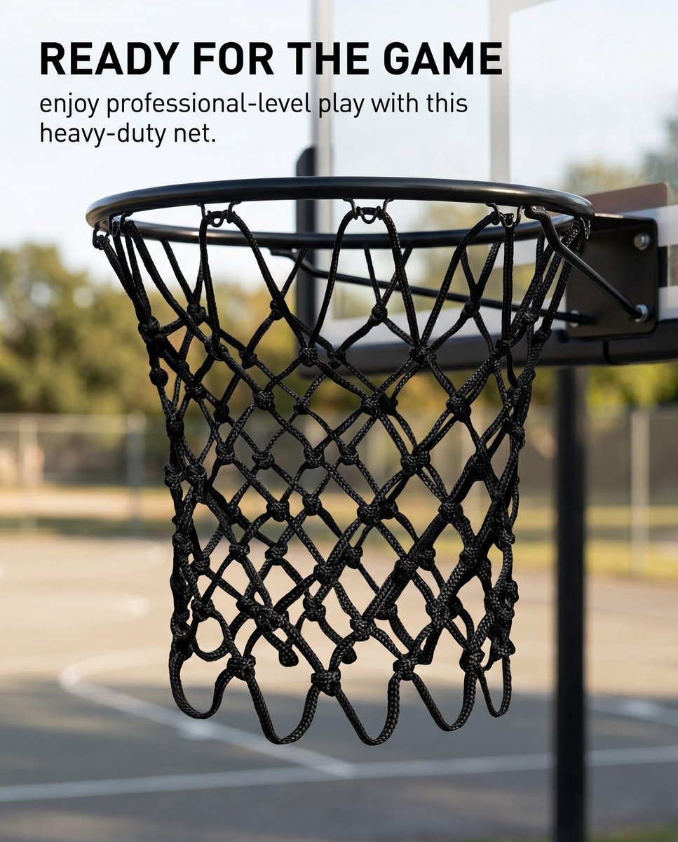 MenYiYDS 1 Stück Basketbal Net Vervanging Heavy Duty, Basketbalkorb, Professionele On-Court Kwaliteit, Passt buiten - ShopVlot