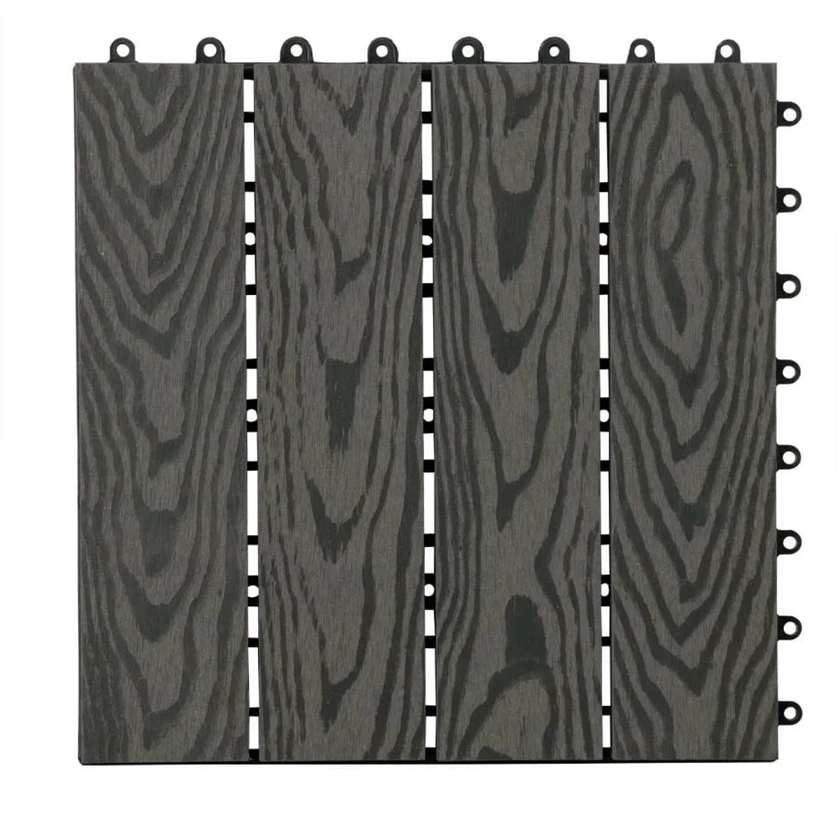 Terrastegel WPC Grijs - Waterdicht, UV-bestendig, Gemakkelijk te plaatsen - 30x30 cm per tegel, 1m² set