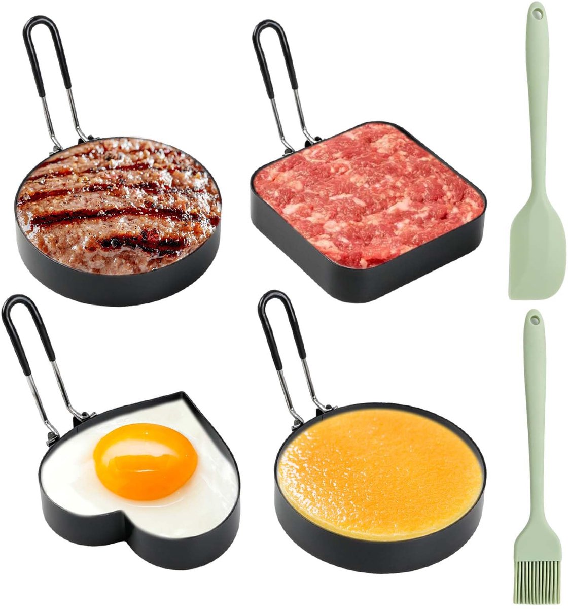 Set van 4 eiervormen, roestvrij staal, 9,9 cm - ShopVlot