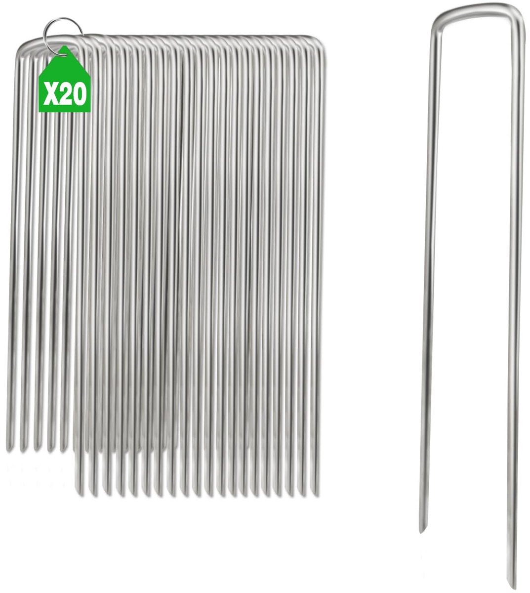 Grondankers gegalvaniseerde haringen 100 x 25 mm - robuust staal - weerbestendig - ideaal voor tenten en tuinen - ShopVlot
