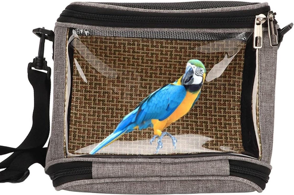Draagbare en Transparante Reiszak voor Vogels, Lichtgewicht en Ademend met Zijvakken voor Papegaaien, Hamsters en Kleine Hagedissen