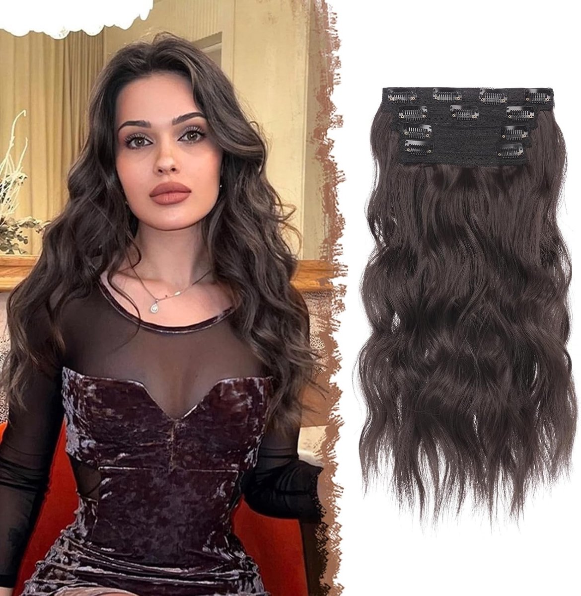 Clip-in Golvende Haarextensions van Synthetisch Haar voor Vrouwen - Perfect voor Volume en Lengte