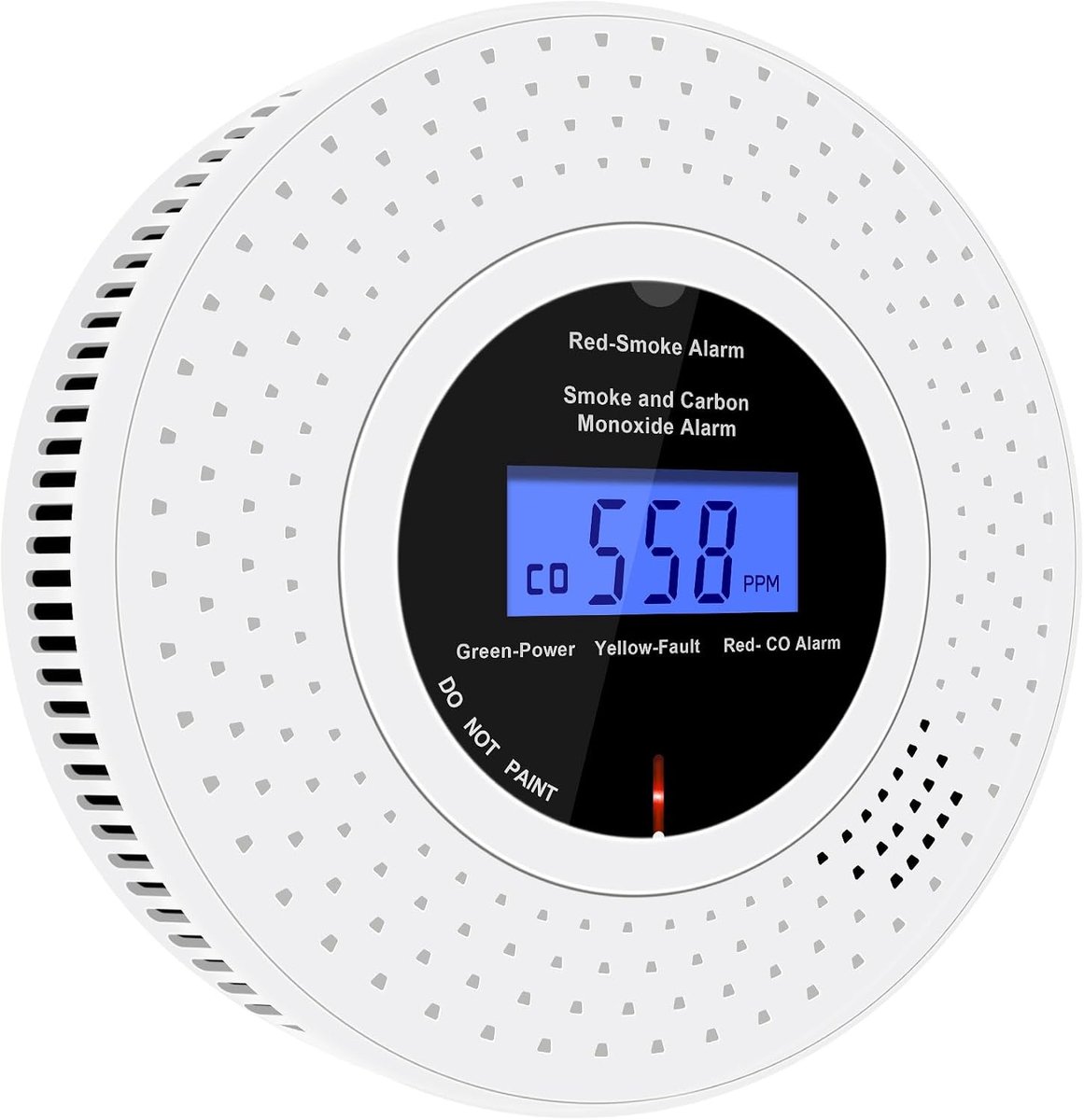 Gecombineerde Rook- en Koolmonoxidemelder met LCD-scherm – Rook- en CO-alarm met Test-/Stilteknop – Set van 1