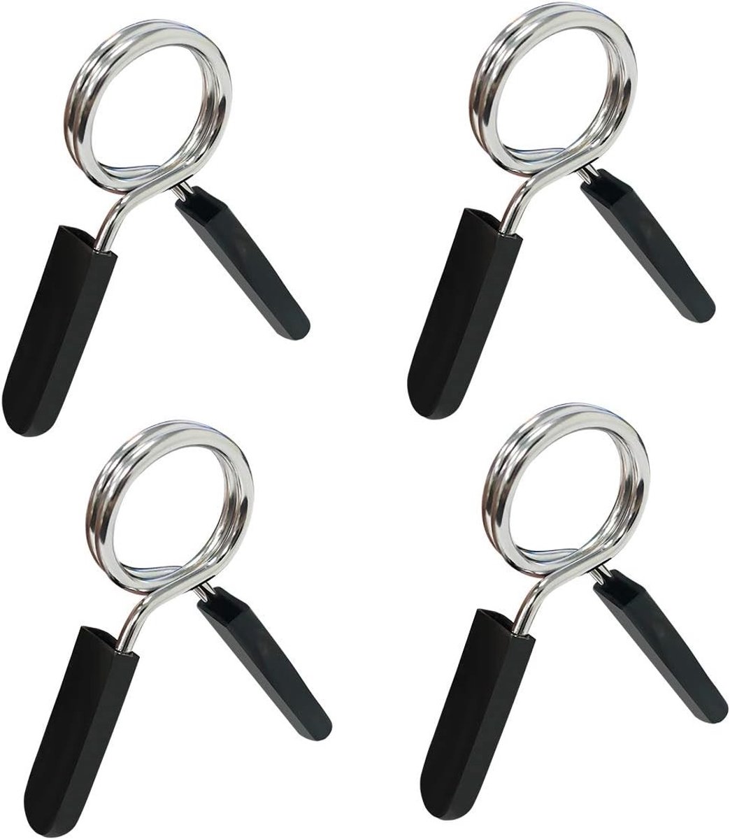 Set van 4 Veerklemmen voor Halters en Dumbbells - Antislip Fitness Accessoires voor Gewichtheffen, Krachttraining en Olympische Stangen (28mm)