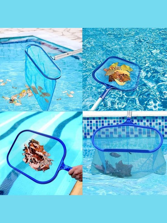 Allvia® Zwembad Schepnet - Zwembad Net - Schepnet - met 2,1 m Verstelbare Stang - Diep en Plat Landingsnet - Blauw - ‎15cm x 15cm x 2cm — afbeelding 5