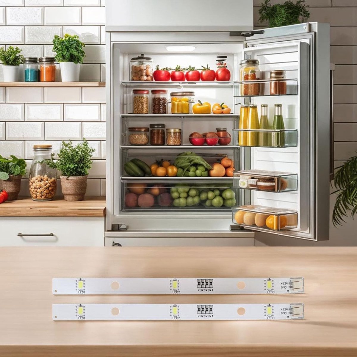 LED Koelkastverlichting Strips - 2 Stuks, Energiezuinige DC12V Verlichting voor Koelkasten, Ideaal voor MDDZ-162A en E349766 Modellen