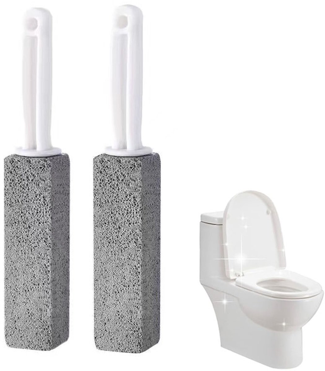 4 stuks puimstenen voor het reinigen van het toilet - Puimstenen toiletborstels - Toiletreiniging - Badkamerreinigingsborstels - Verwijdert hardnekkige kalkaanslag en vlekken - Geschikt voor toiletten, badkuipen en tegels - Grijs & Vierkant