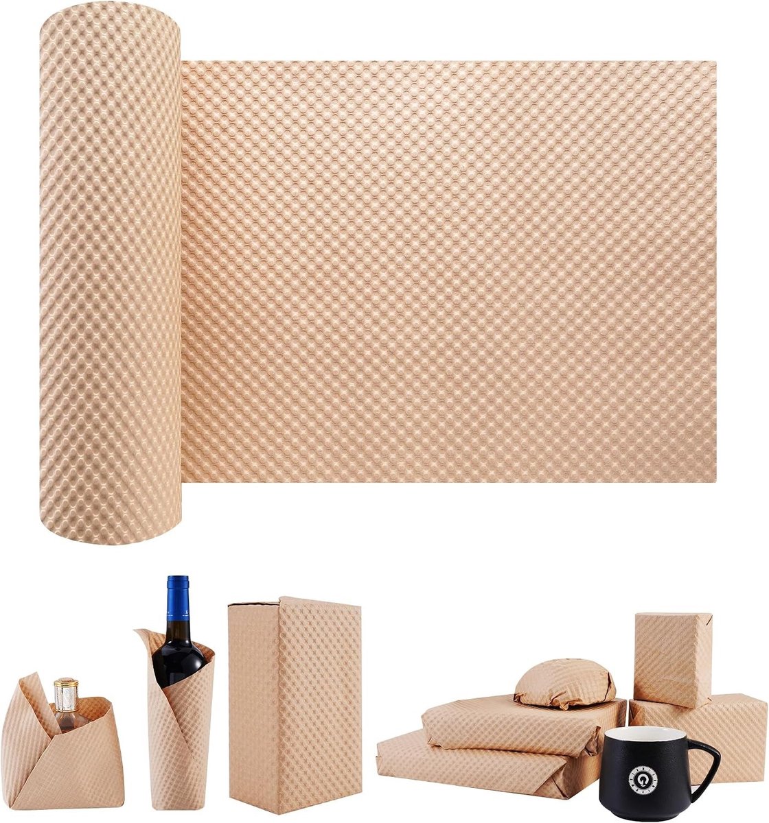 Papieren Bubbelrol - Kraftbruin - 30 cm x 10 m - Biologisch Afbreekbare Noppenfolie - Voor Verhuizing en Verpakking