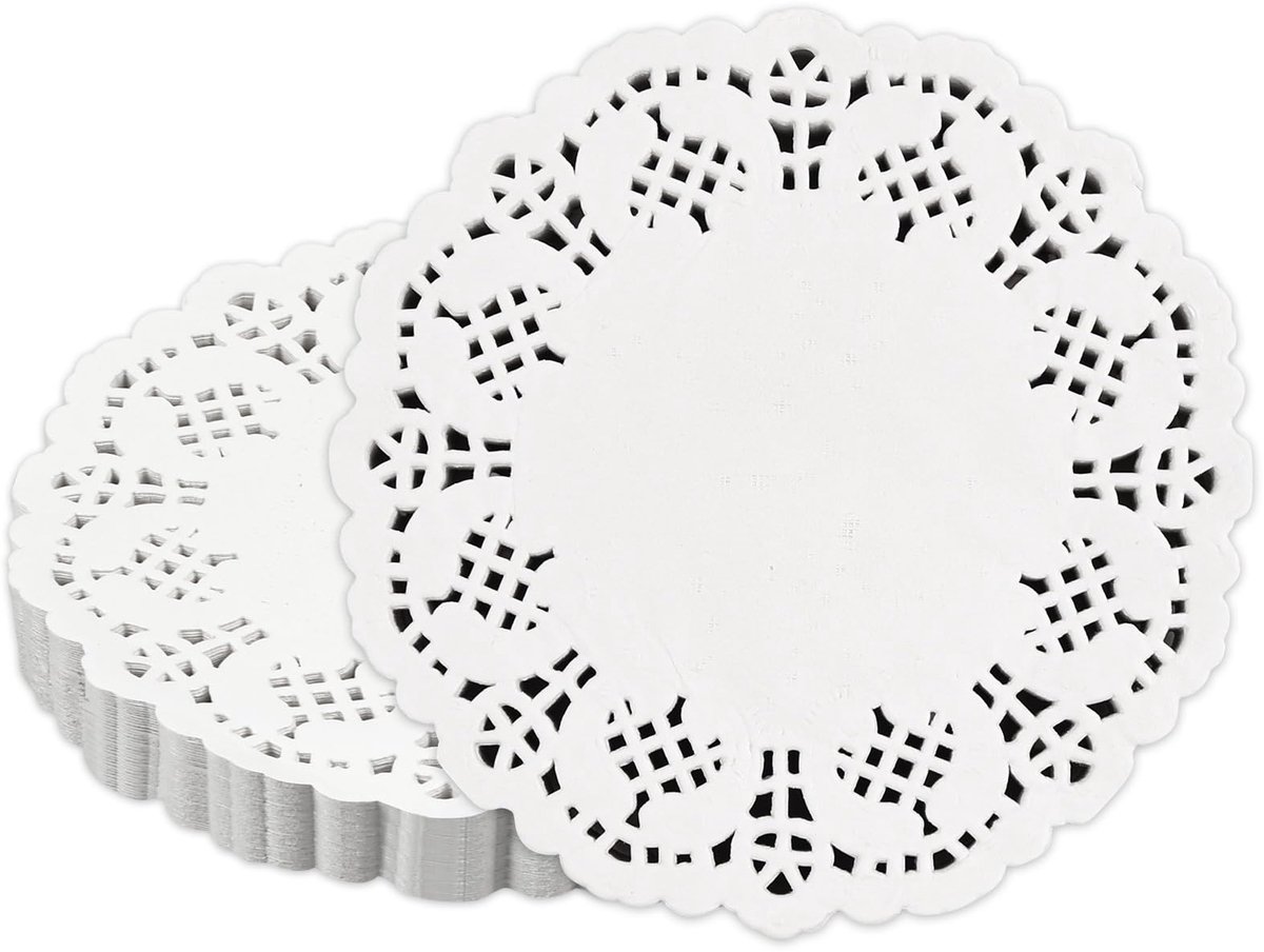 Taarttoppers 150 stuks - ronde papieren deksels - wit - perfect voor taarten en desserts - ShopVlot