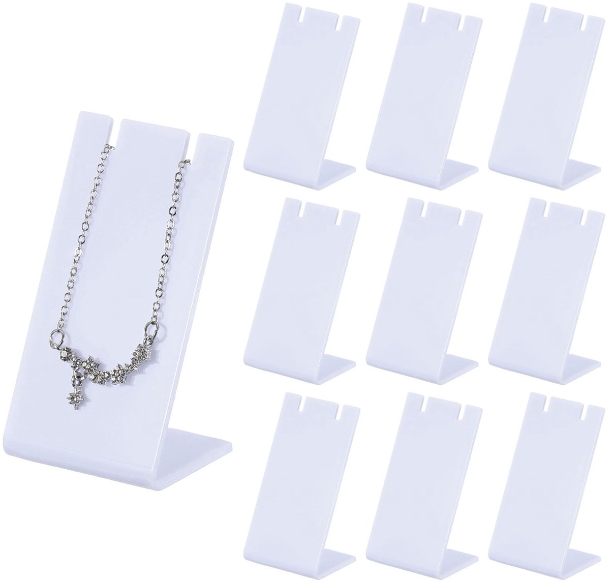 Oorbelhouder 10 stuks - L-vorm - plastic - ideale oororganizer voor sieraden - ShopVlot