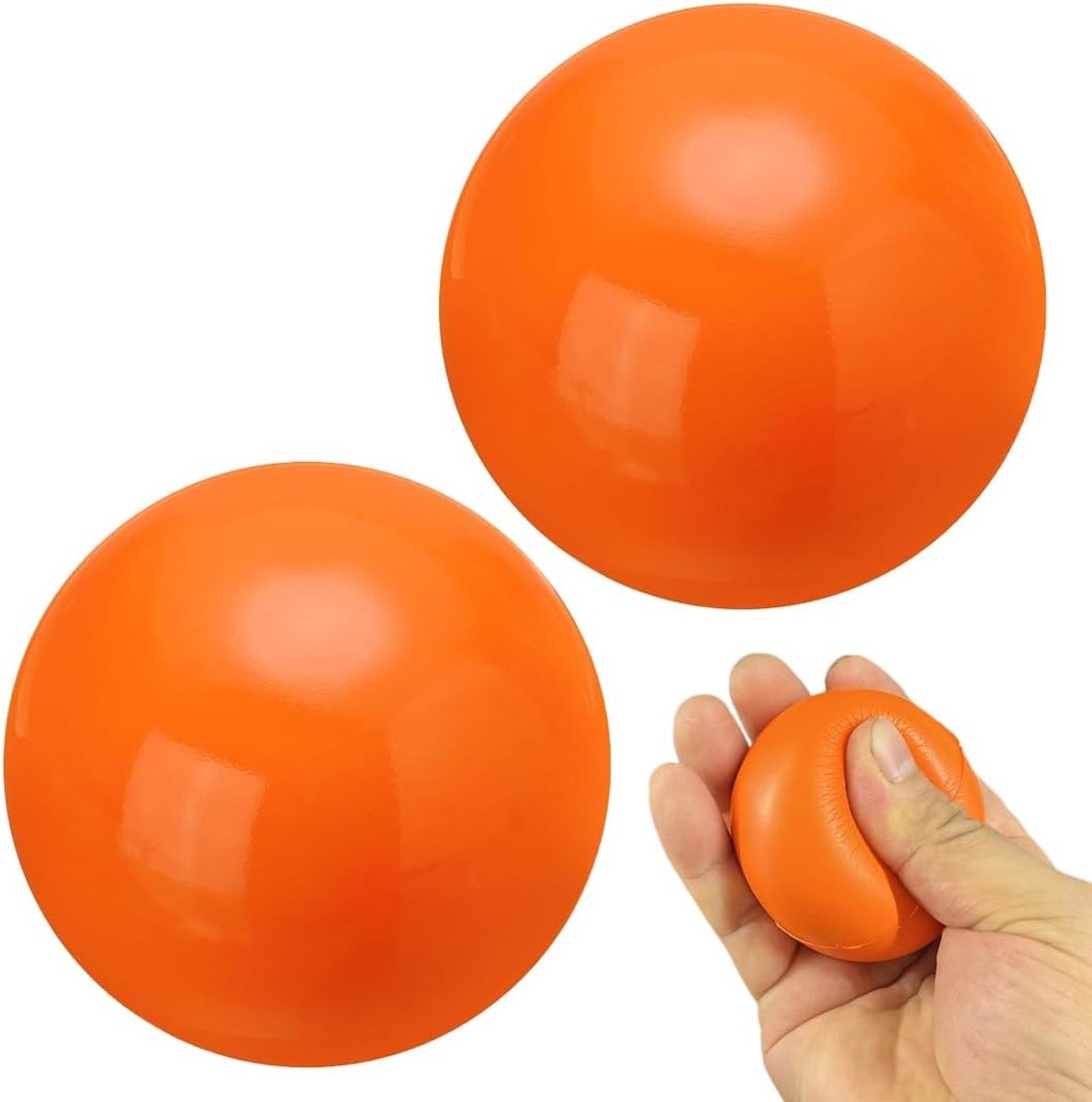 Handdrukballen - Oranje - Massage-apparatuur met Zachte Handgreep - Voor Handtherapie en Oefeningen