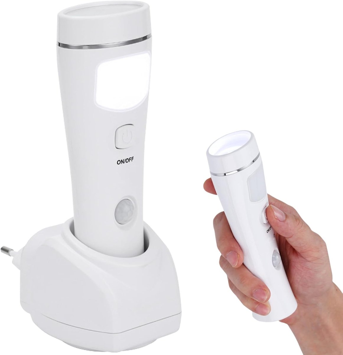 Nachtlampje - Wit - Oplaadbare Inductie-zaklamp voor Noodgevallen en Stroomuitval - Voor Binnen en Buiten