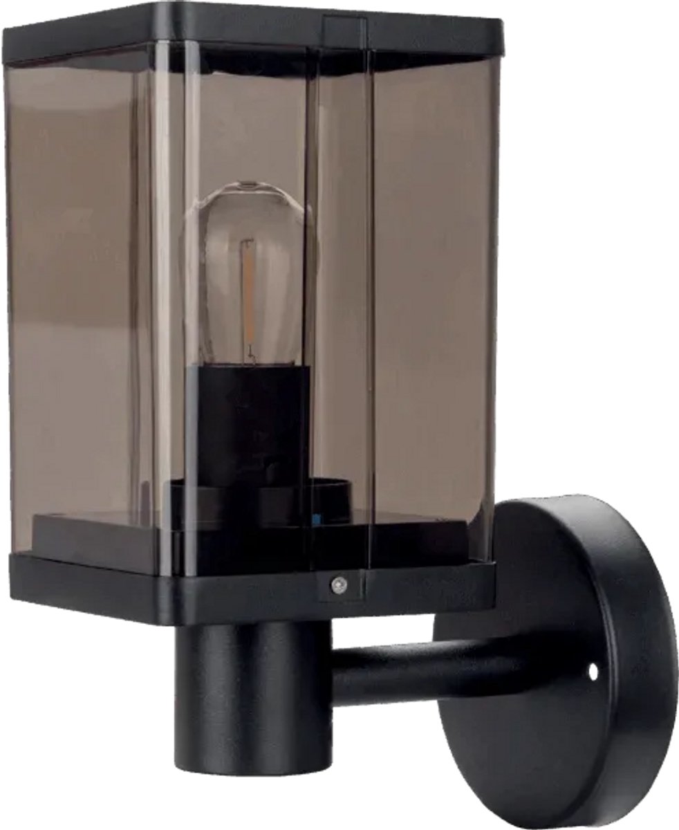 Wandlamp - Stijlvol wandarmatuur voor buiten – Kinkiet E27 LED IP44 Smoke Zwart