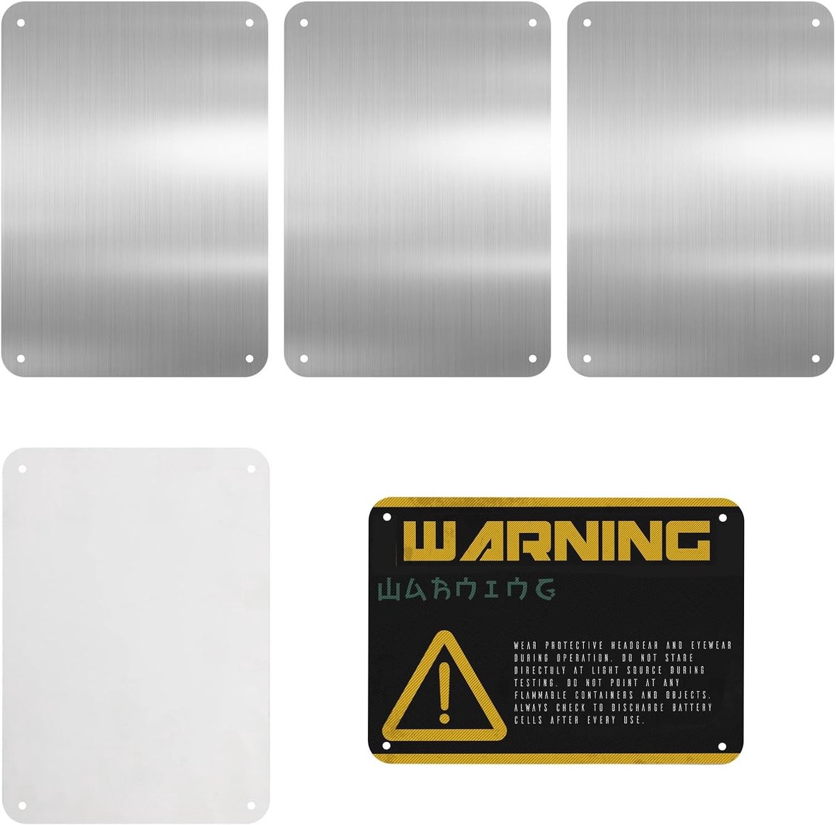 Set van 5 Sublimatie Metalen Lege Aluminium Naam Bordjes met 4 Gaten voor DIY Wanddecoratie, Reclame en Multifunctioneel Gebruik - 300 x 200 x 0.65