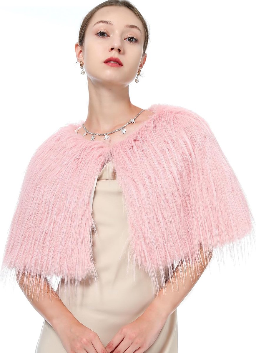 Faux Fur Schouder Sjaal Wrap - Viking Cape voor Dames - Bruids Capelet - Elegant voor Winterfeest - ShopVlot