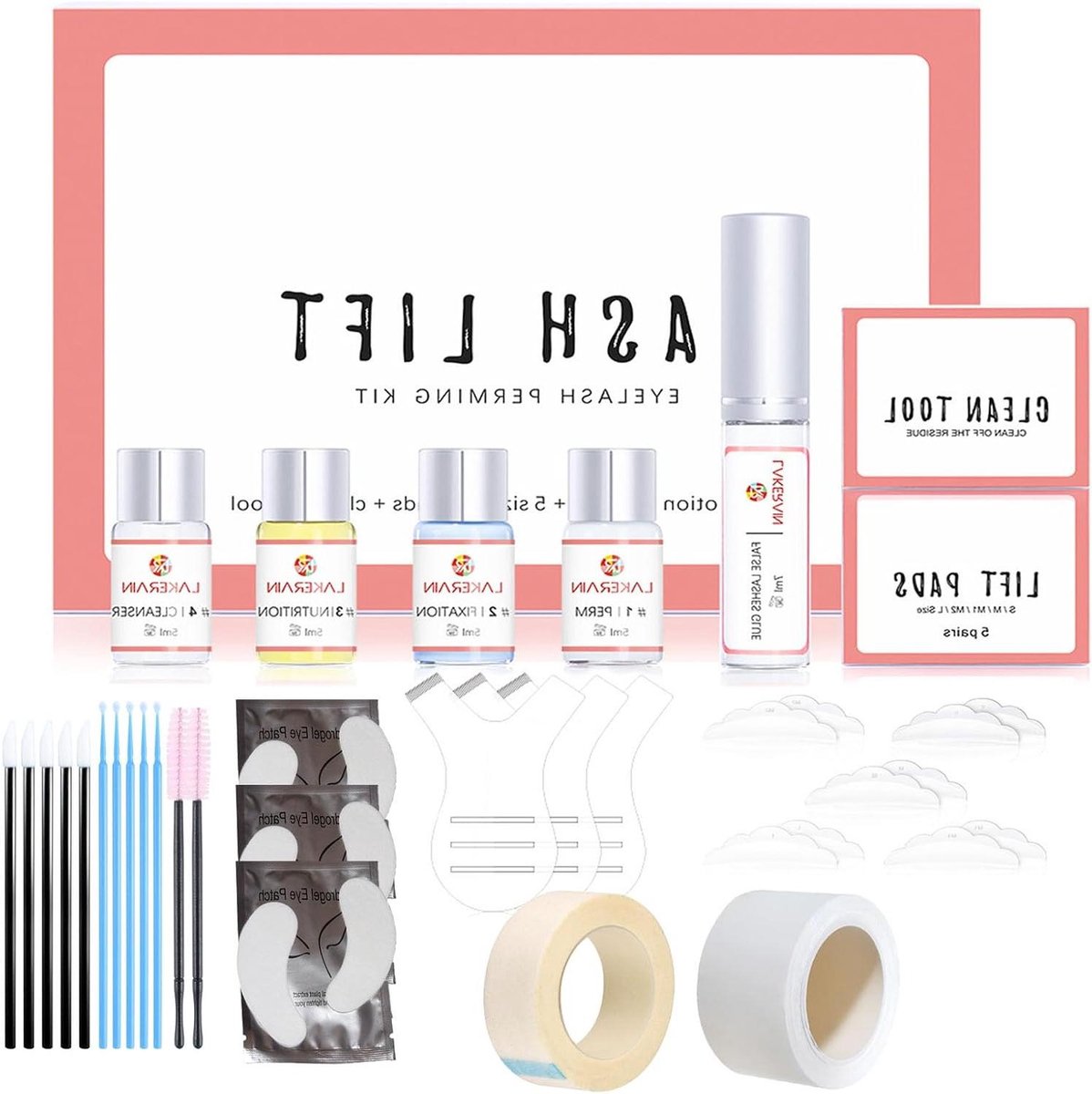 Wimperlift Set - Krullende Wimpers - Semi-Permanente Krul - 5 Krulvormen - 20.7 cm - Niet Van Toepassing